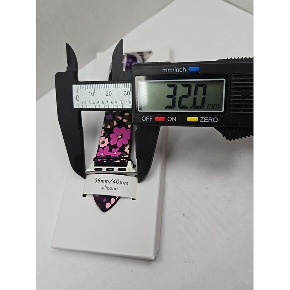 Kate Spade New York Black Pink Floral Silicone Apple Watch Band 38mm 40mm - Picture 6 of 6